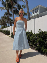 Load image into Gallery viewer, Summer Fever Strapless Denim Midi Dress
