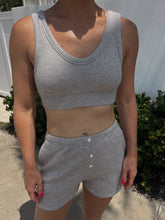 Load image into Gallery viewer, All Set Waffle Lounge Bra and Shorts Set - Grey
