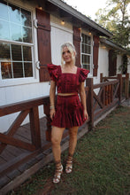 Load image into Gallery viewer, Carlson Flutter Sleeve Skirt Set
