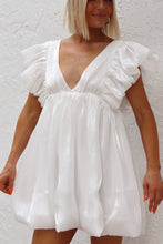 Load image into Gallery viewer, Lover Flutter Sleeve Bubble Dress - White
