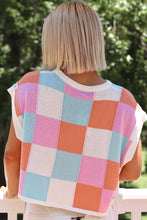 Load image into Gallery viewer, Southern Lights Checkerboard Sleeveless Knit Top
