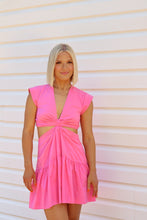 Load image into Gallery viewer, Melanie Cut-Out Cap Sleeve Dress - Fuschia
