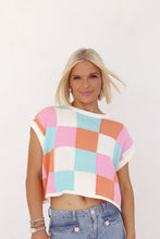 Load image into Gallery viewer, Southern Lights Checkered Sleeveless Knit Top
