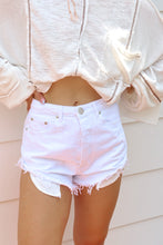 Load image into Gallery viewer, Kara Rolled Up High-Rise Denim Shorts - White
