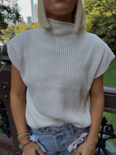 Load image into Gallery viewer, Lush Mock Neck Sleeveless Sweater - Cream
