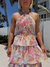 Load image into Gallery viewer, Full Bloom Tiered Chiffon Halter Maxi - Floral Multi

