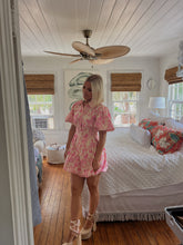 Load image into Gallery viewer, Charlotte Puff Sleeve Button-Up Bubble Dress - Pink Blush
