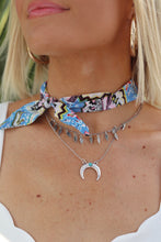 Load image into Gallery viewer, Crescent Moon Scarf Choker - Blue
