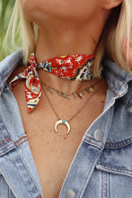 Load image into Gallery viewer, Crescent Moon Scarf Choker - Red
