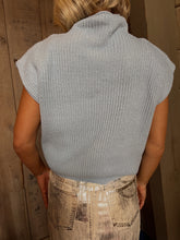 Load image into Gallery viewer, Lush Mock Neck Sleeveless Sweater - Baby Blue
