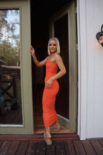 Load image into Gallery viewer, Nia Rib Knit Bodycon Dress - Orange

