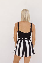 Load image into Gallery viewer, Kate Striped Paperbag Shorts - Black/White
