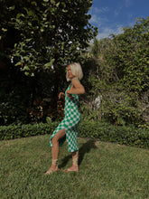 Load image into Gallery viewer, Logan Checkered Knit Tank Dress - Green
