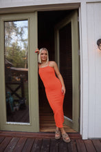 Load image into Gallery viewer, Nia Rib Knit Bodycon Dress - Orange
