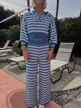 Load image into Gallery viewer, Chelsea Diamond Knit Pant Set - Blue
