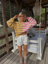 Load image into Gallery viewer, Danni Striped Contrast Crewneck - Yellow/Pink
