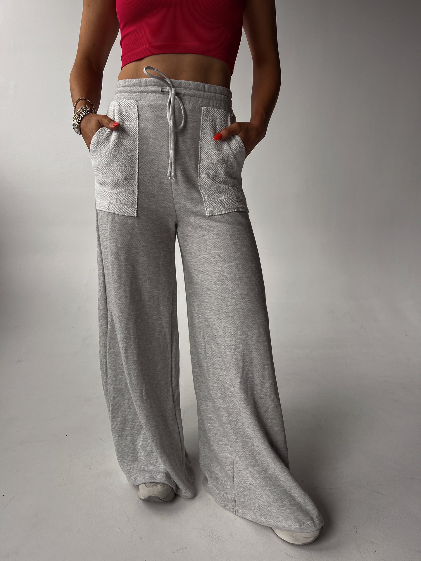 Lucky You Wide Leg Terry Sweatpants