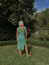 Load image into Gallery viewer, Logan Checkered Knit Tank Dress - Green

