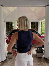 Load image into Gallery viewer, Land of the Free Sleeveless Knit Tank - Navy
