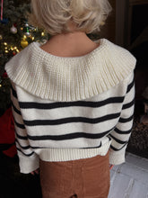 Load image into Gallery viewer, Sylvie Striped Collar Sweater - Ivory/Black
