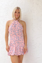 Load image into Gallery viewer, Sparks Fly Halter Floral Bubble Hem Dress
