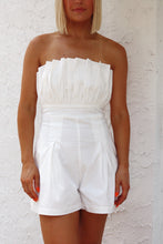 Load image into Gallery viewer, McKinley Tube Front Ruched Detail Romper - Off White
