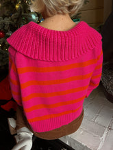 Load image into Gallery viewer, Sylvie Striped Collar Sweater - Pink/Orange
