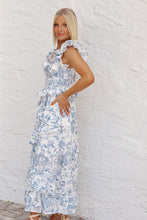 Load image into Gallery viewer, Florence Ruffle Sleeve Toile Maxi Dress
