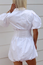 Load image into Gallery viewer, Jolie Puff Sleeve Collared Bubble Dress - White
