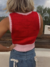 Load image into Gallery viewer, Going Places Chunky Knit Tank - Red/Pink
