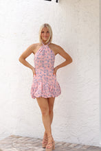 Load image into Gallery viewer, Sparks Fly Halter Floral Bubble Hem Dress
