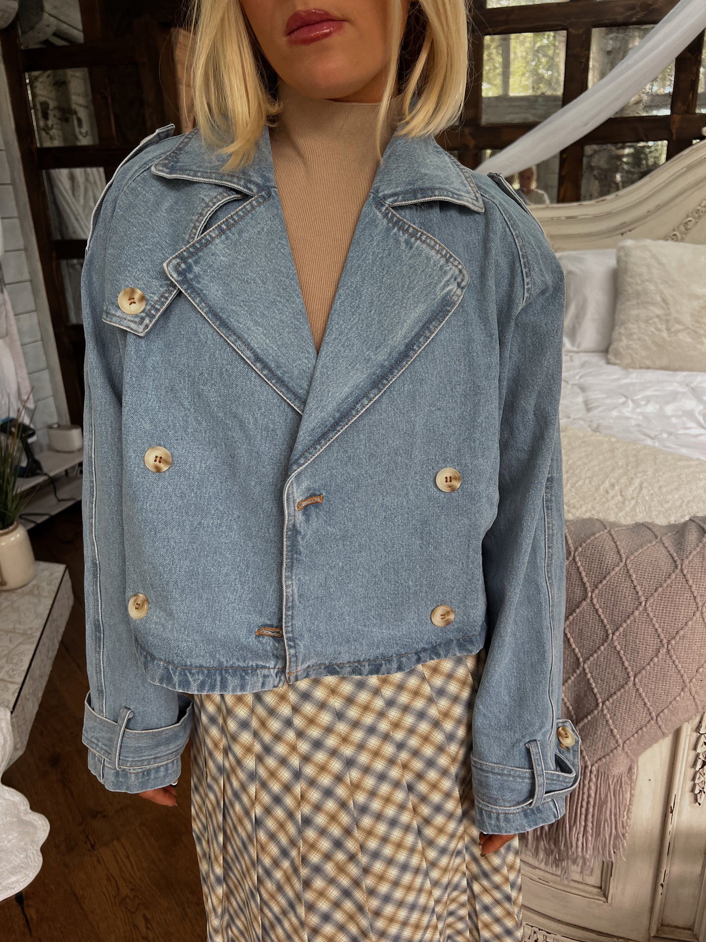 All About It Trench Denim Jacket