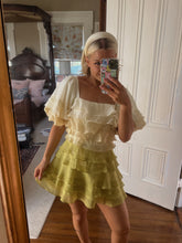 Load image into Gallery viewer, June Tiered Ruffle Layer Mini Dress - Butter
