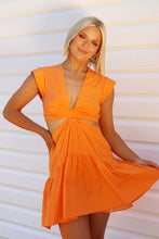 Load image into Gallery viewer, Melanie Cut-Out Cap Sleeve - Orange
