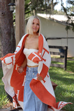 Load image into Gallery viewer, Material Girl H-Pattern Throw Blanket - Orange
