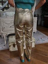 Load image into Gallery viewer, Gia Utility Vegan Metallic Pants - Gold

