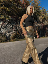 Load image into Gallery viewer, Tinsley Metallic Gold Cargo Pants
