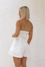 Load image into Gallery viewer, McKinley Tube Front Ruched Detail Romper - Off White
