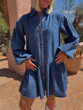 Load image into Gallery viewer, Margaret Button-Up Denim Dress
