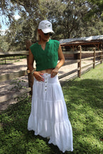Load image into Gallery viewer, Blue Skies Cotton Gauze Tiered Skirt - White
