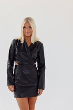 Load image into Gallery viewer, Kori Faux Leather Cut-Out Blazer Dress - Black
