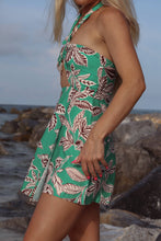 Load image into Gallery viewer, Kalani Leaf Print Cut-Out Halter Romper
