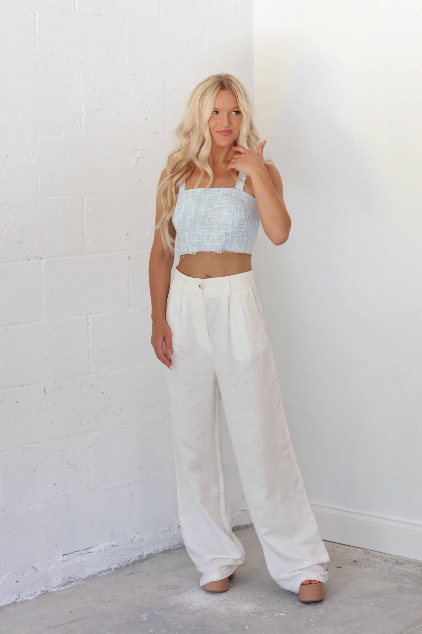 Sugar Sand Slouchy Fit Linen Pants - White