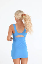 Load image into Gallery viewer, Vivid Colors Twist Front Mini Dress - Blue
