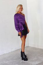 Load image into Gallery viewer, Starlight Asymmetric One-Shoulder Tie Top - Purple
