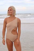 Load image into Gallery viewer, Goldie One Shoulder Cut-Out One Piece - Gold Shimmer
