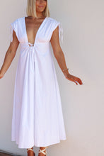 Load image into Gallery viewer, Tahoe Plunging Midi Dress - White
