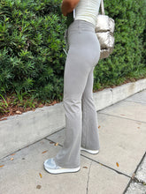 Load image into Gallery viewer, Kourtney Flare Cotton Yoga Pants - Sage
