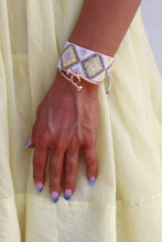 Load image into Gallery viewer, Diamond Print Seed Bead Cuff Bracelet
