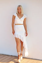 Load image into Gallery viewer, Oakleigh Asymmetrical Ruffle Eyelet Skirt
